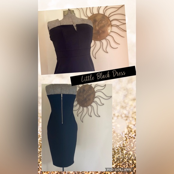 Little Black dress with SEXY V-cut @ the top!! And silver zipper down the back! - Picture 1 of 7